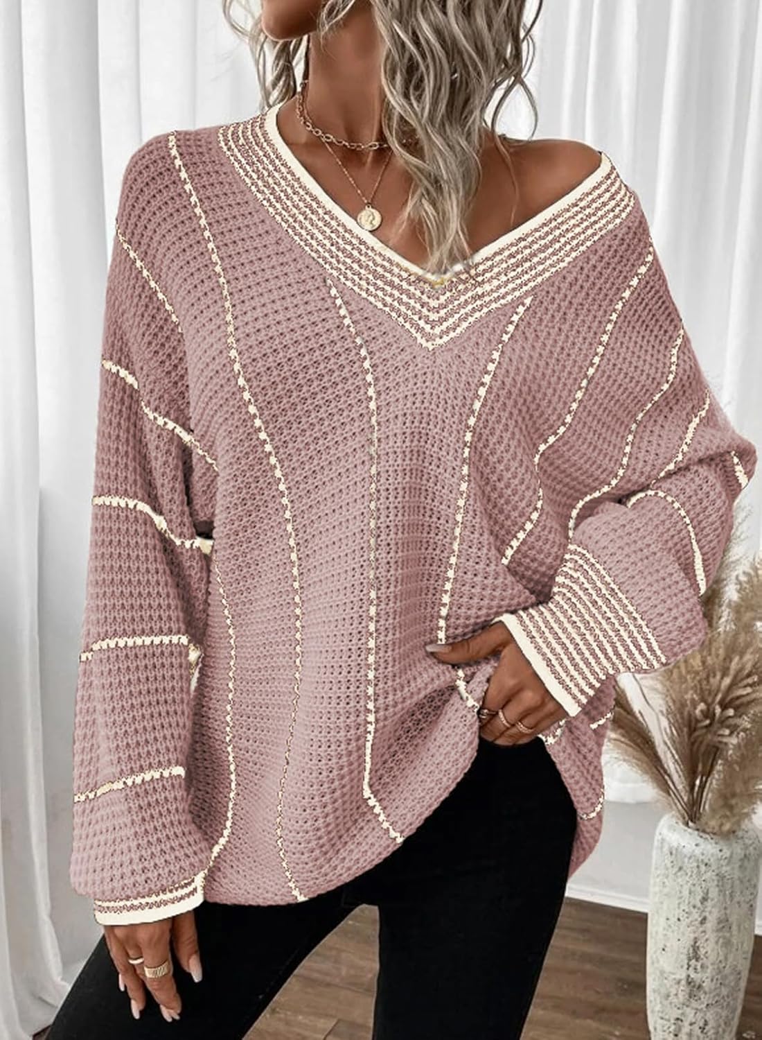 Raomi Sweater | Pull rayé surdimensionné