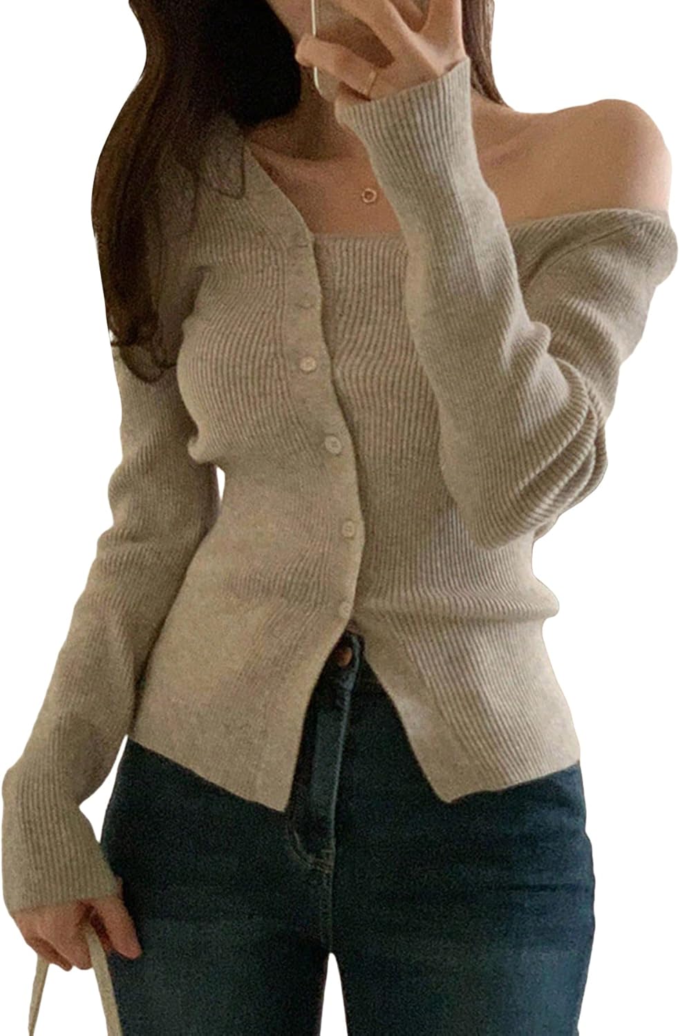 Rashina Sweater | Cardigan asymétrique avec boutons