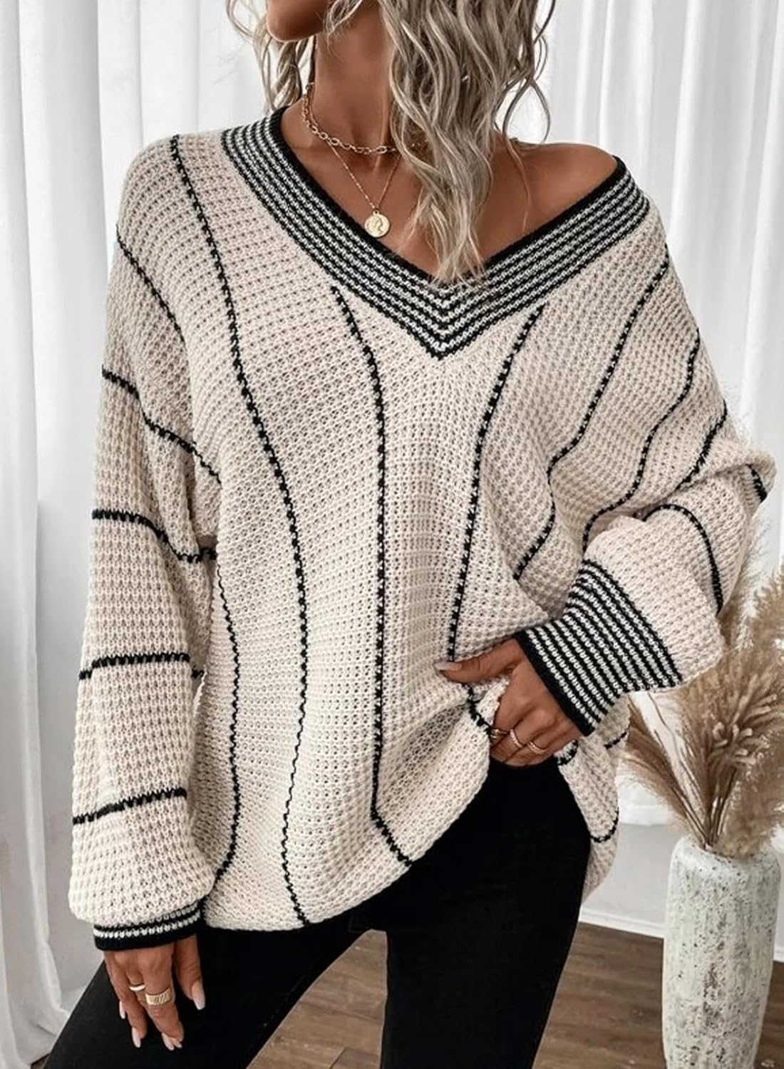 Raomi Sweater | Pull rayé surdimensionné