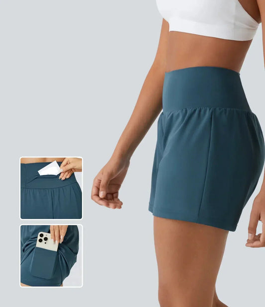 Short de yoga 2 en 1 avec taille haute