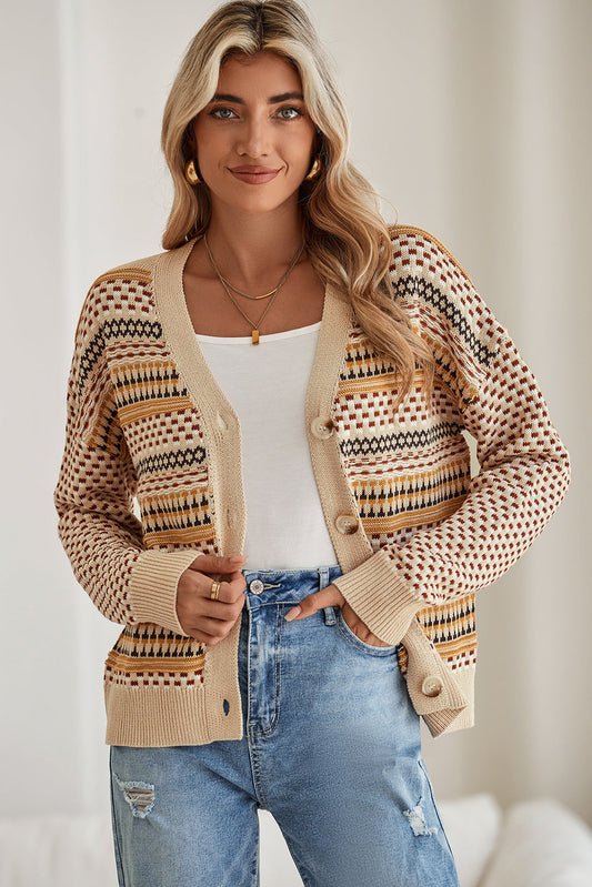 Rayne | Cardigan géométrique cropped chic et élégant