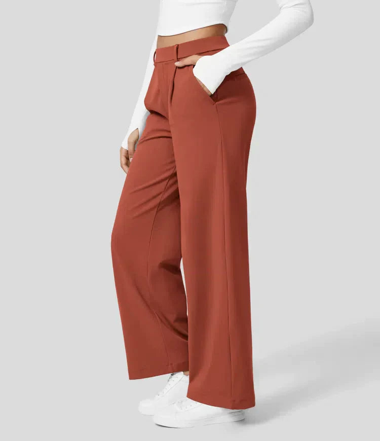 Grace - Pantalon Stretch à Taille Haute et Coupe Droite pour Femmes