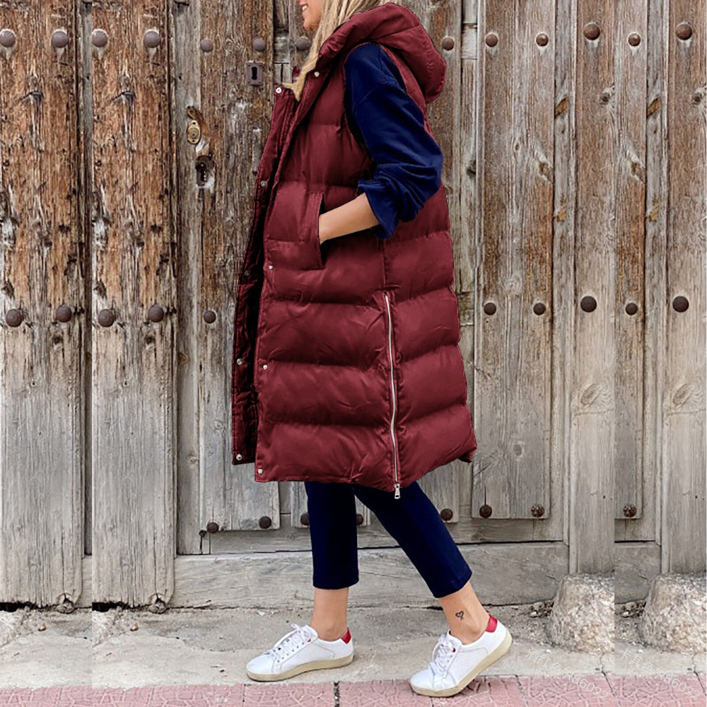 Veste longue à capuche tendance