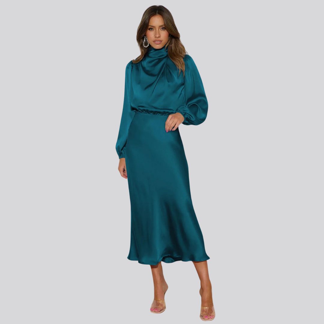 Nika | robe midi en satin pour femme