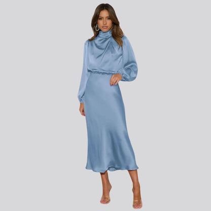 Nika | robe midi en satin pour femme