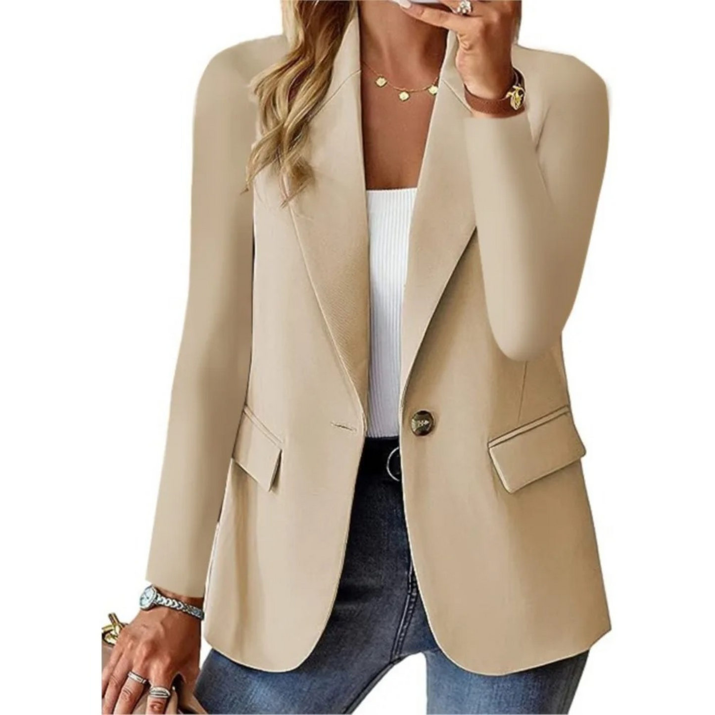 Blazer décontracté à manches longues pour femme