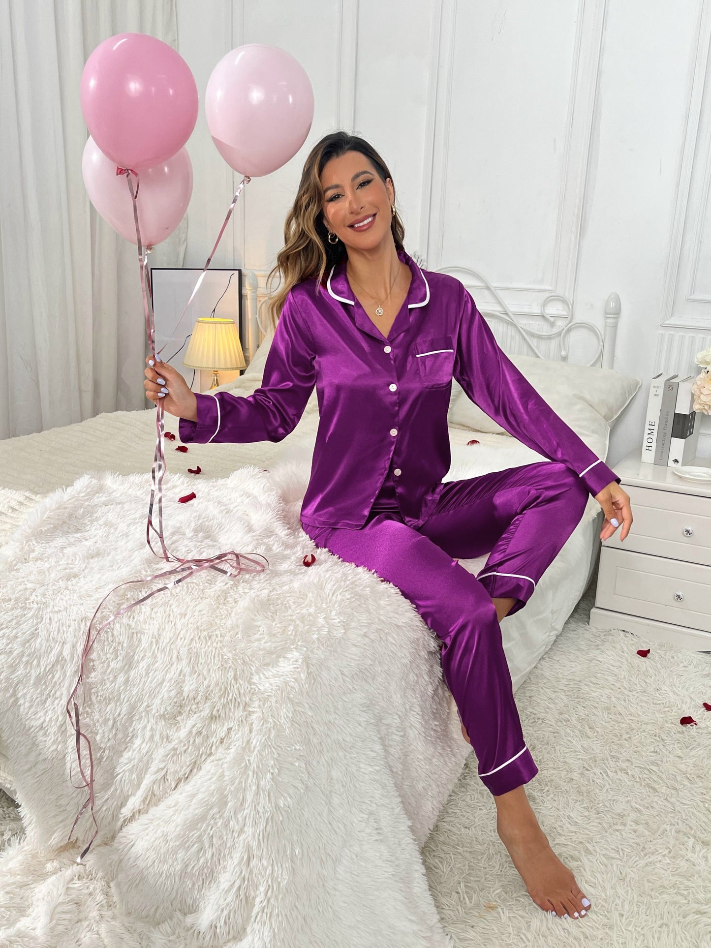 Heidi-Mode - Ensemble pyjama en satin pour femme