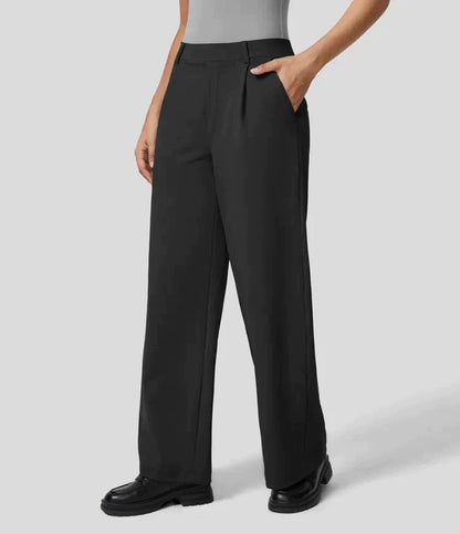 Séraphine - Pantalon stretch taille haute avec jambe droite