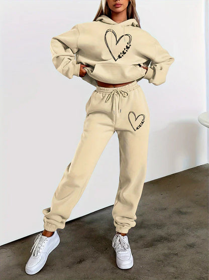 Coco-Mode | Tendance Hoodie & Joggers Tracksuit Set Amour - Idéal Pour l'Automne/Hiver