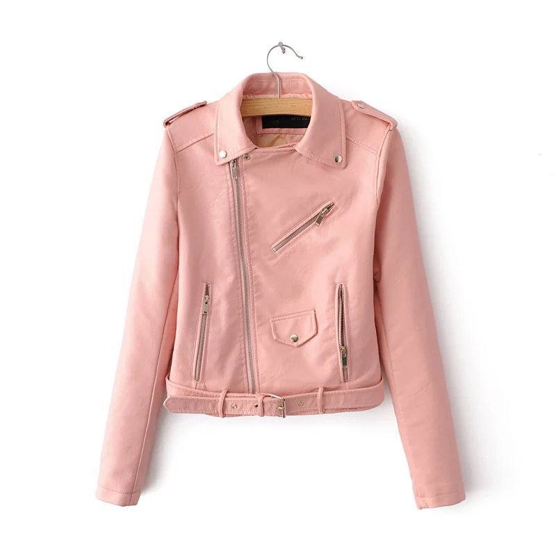 Veste en cuir stylée pour femme avec ceinture