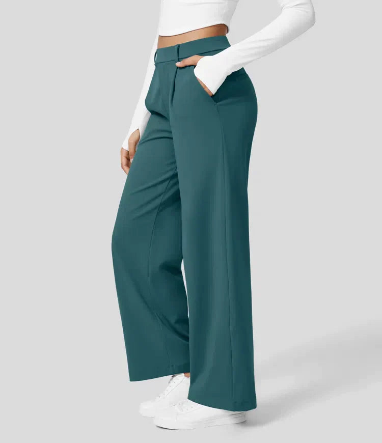 Grace - Pantalon Stretch à Taille Haute et Coupe Droite pour Femmes