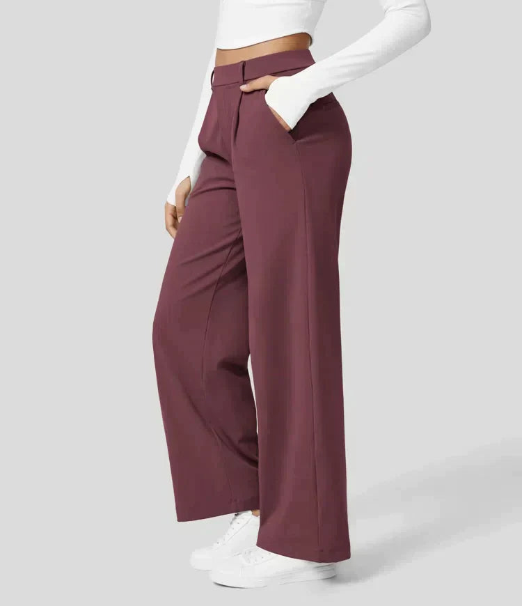 Grace - Pantalon Stretch à Taille Haute et Coupe Droite pour Femmes