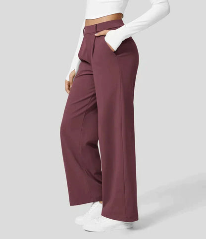 Séraphine - Pantalon stretch taille haute avec jambe droite