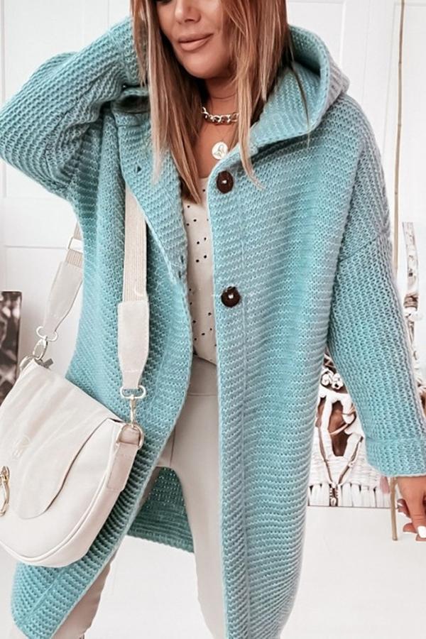 Waldaine Cardigan | Cardigan en tricot avec fermeture à boutons et capuche