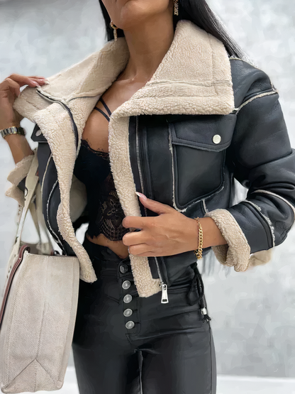 Veste d'hiver en cuir à la mode pour femmes - Aisha