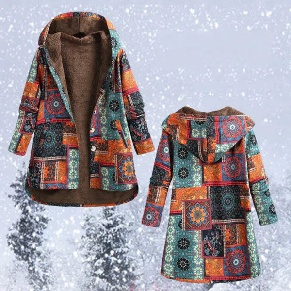 Whitney Coat | Manteau d'hiver Boho stylé avec capuche