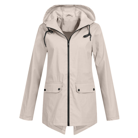 Manteau de pluie chaud avec capuche pour femmes