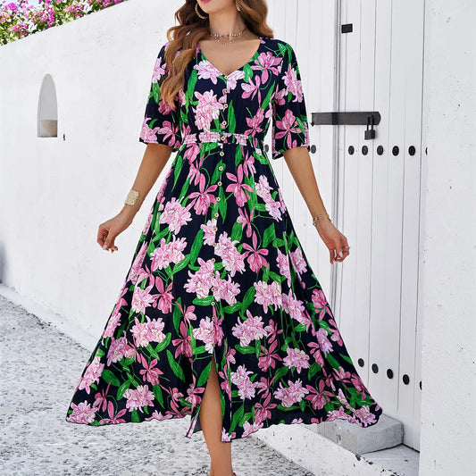 Astrid - Robe élégante à imprimé floral