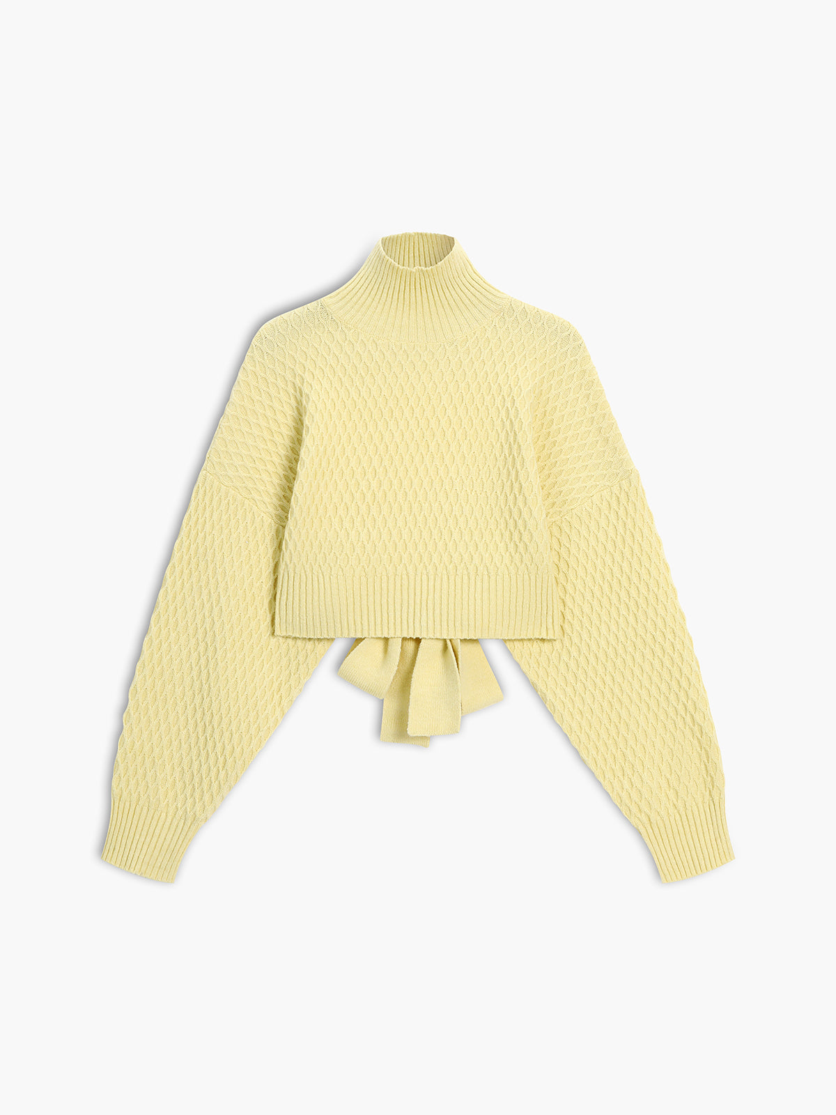 Women's Sweater | Tie Back Mock Neck Sweater