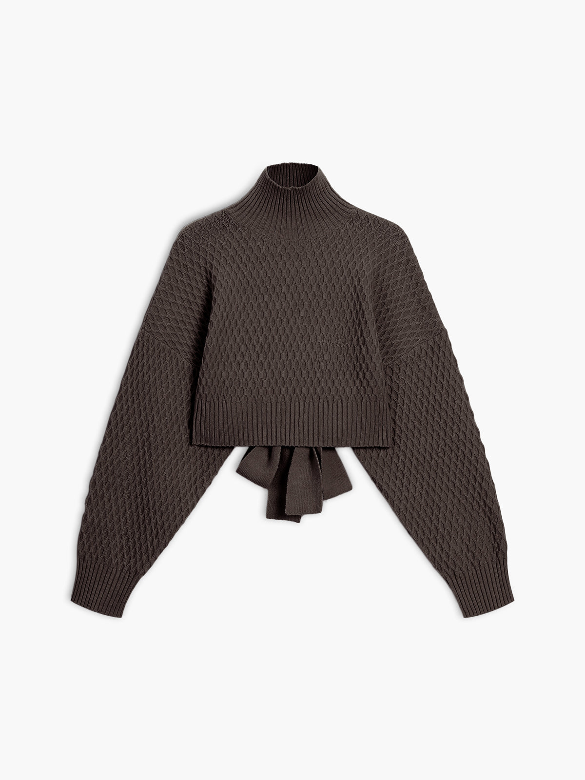 Women's Sweater | Tie Back Mock Neck Sweater