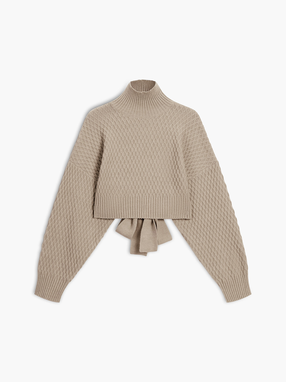 Women's Sweater | Tie Back Mock Neck Sweater