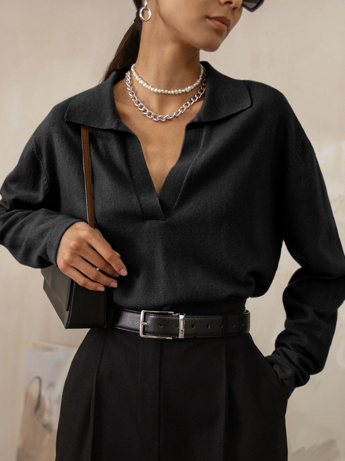 Pull-over/collier de loisir pour femmes