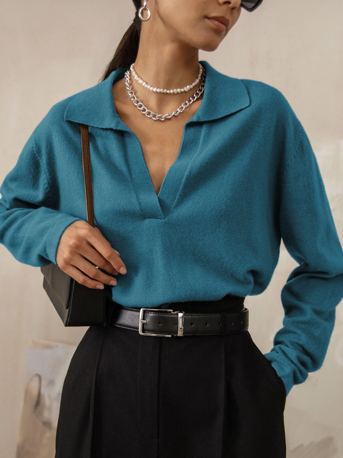 Pull-over/collier de loisir pour femmes