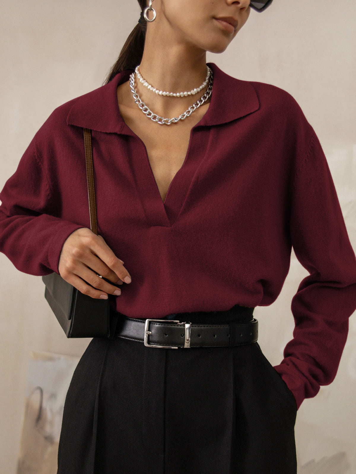 Pull-over/collier de loisir pour femmes