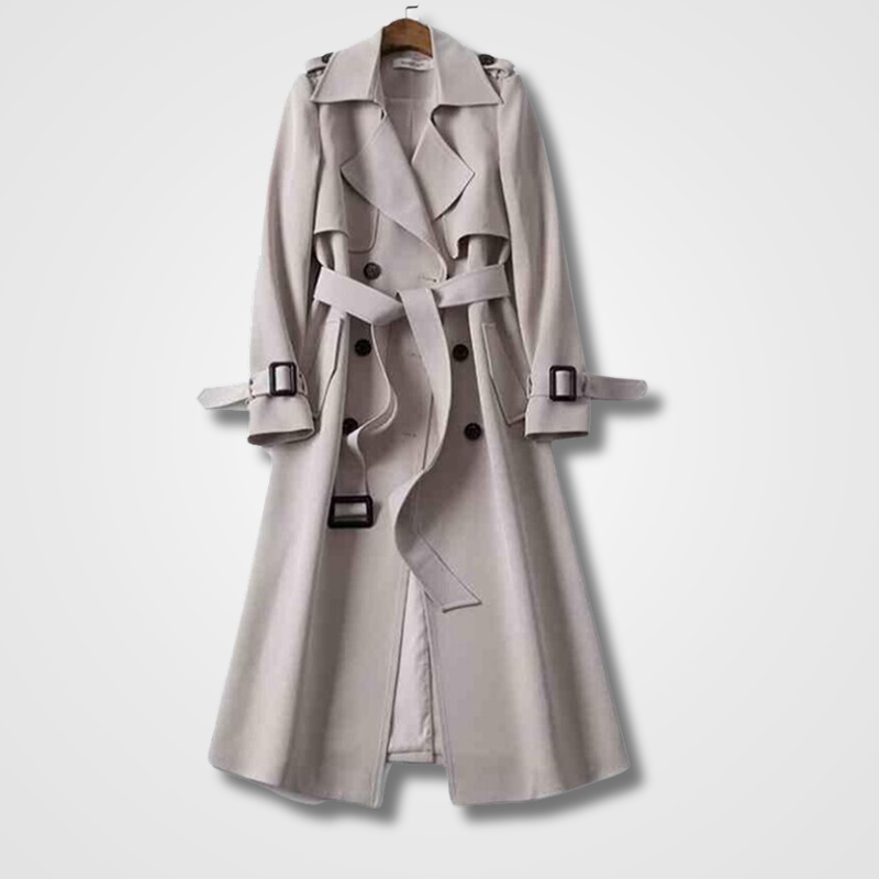 Qima Jacket | Elegant Long Trench Coat Jacket