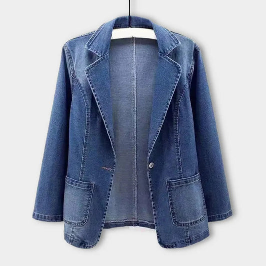 veste en jean étroite avec un bouton