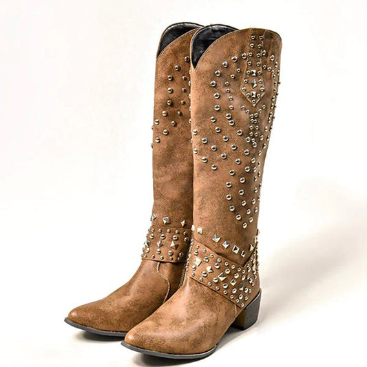 Lifaa - Bottes de cow-boy confortables pour femmes