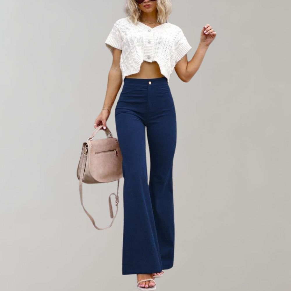 Chloé - Pantalon Évasé en Velours Côtelé