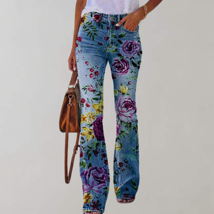 Delphine - Pantalon flare à imprimé floral