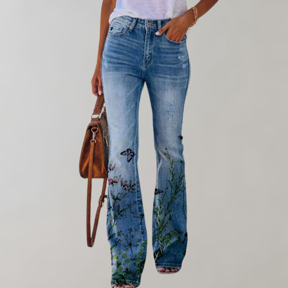 Delphine - Pantalon flare à imprimé floral