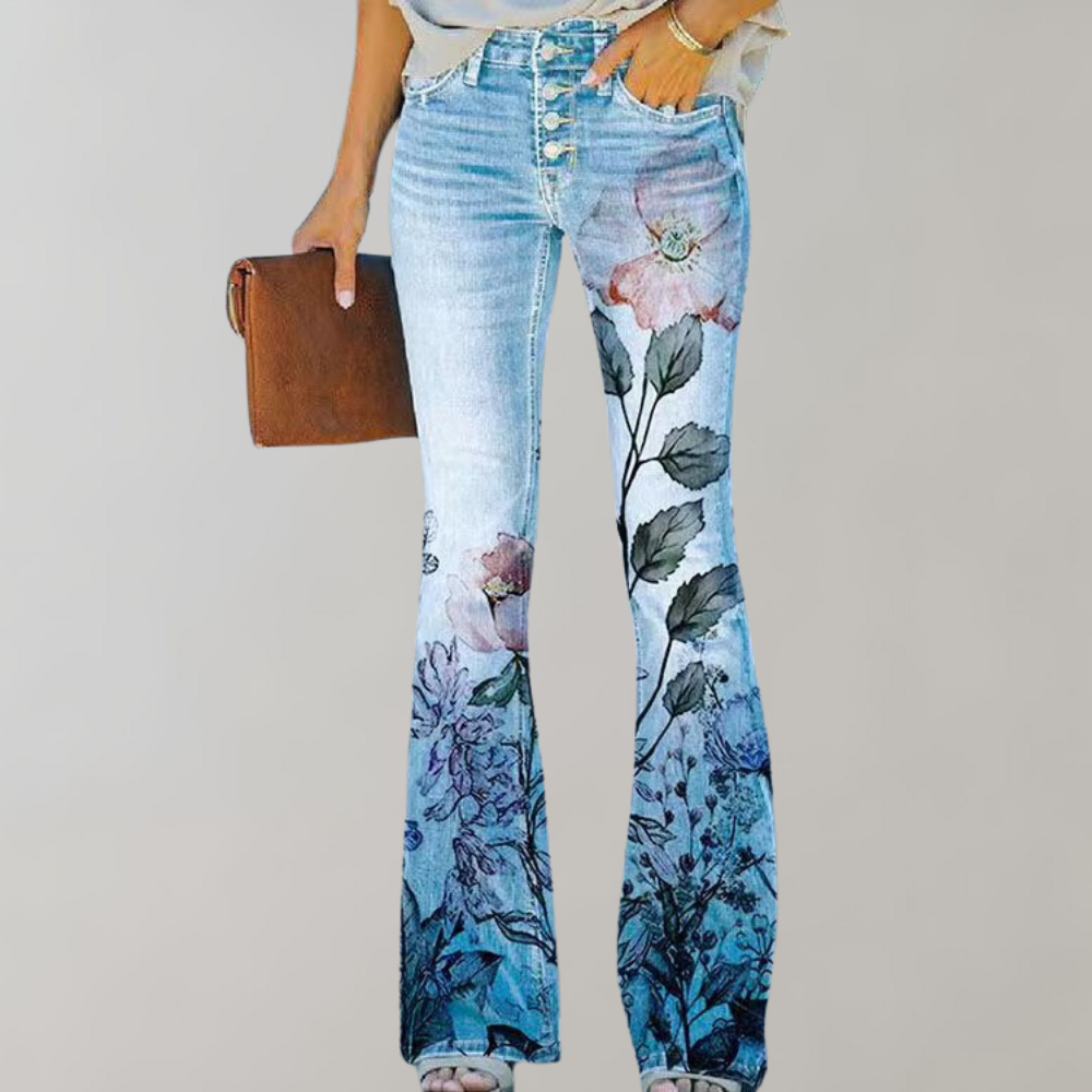 Delphine - Pantalon flare à imprimé floral