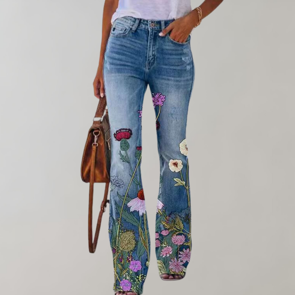 Delphine - Pantalon flare à imprimé floral