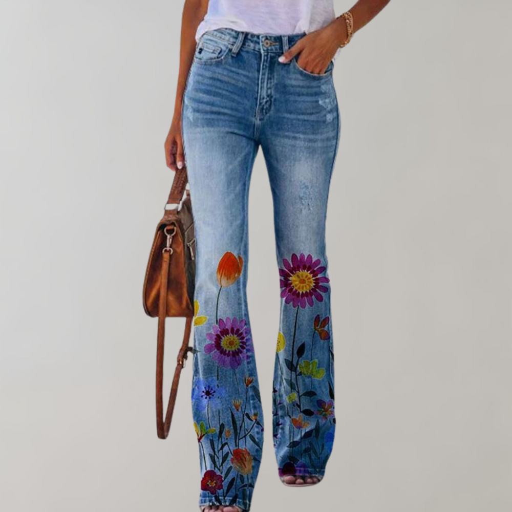 Delphine - Pantalon flare à imprimé floral