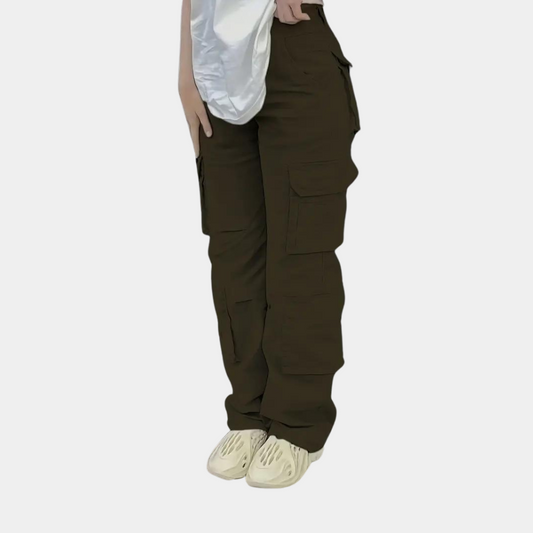 Élise - Pantalon cargo taille haute