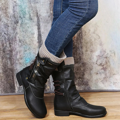 Reanna Boots | Bottes en cuir mi-mollet