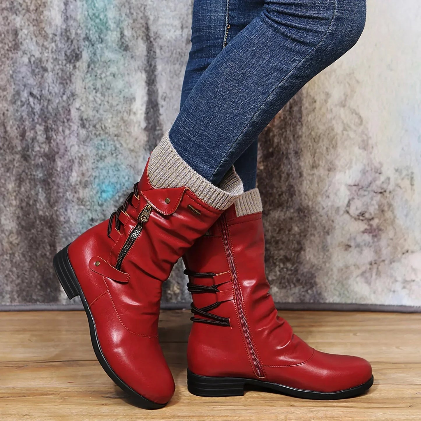 Reanna Boots | Bottes en cuir mi-mollet