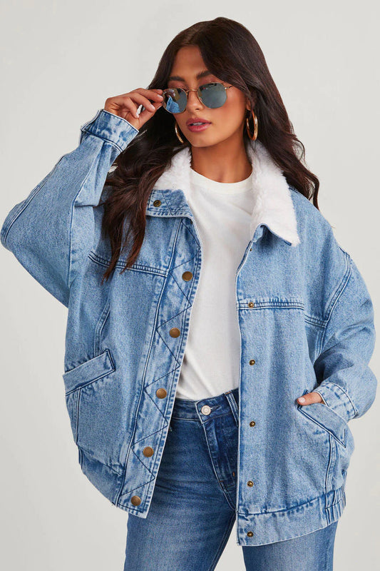 Veste en denim surdimensionnée pour femme