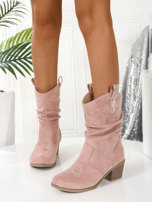 Ozar Boots | Bottes en daim rose tendance