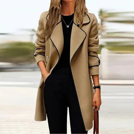 Quincy Jacket | Elegant Long Coat with Collar