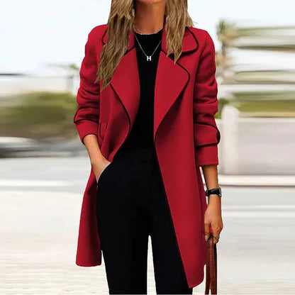 Quincy Jacket | Elegant Long Coat with Collar