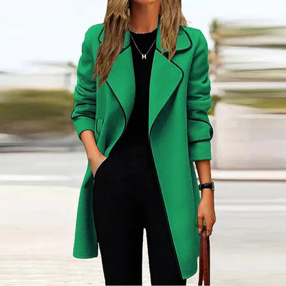 Quincy Jacket | Elegant Long Coat with Collar