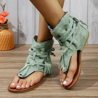 Emeline - Retro Vintage Suede Sandales pour femmes