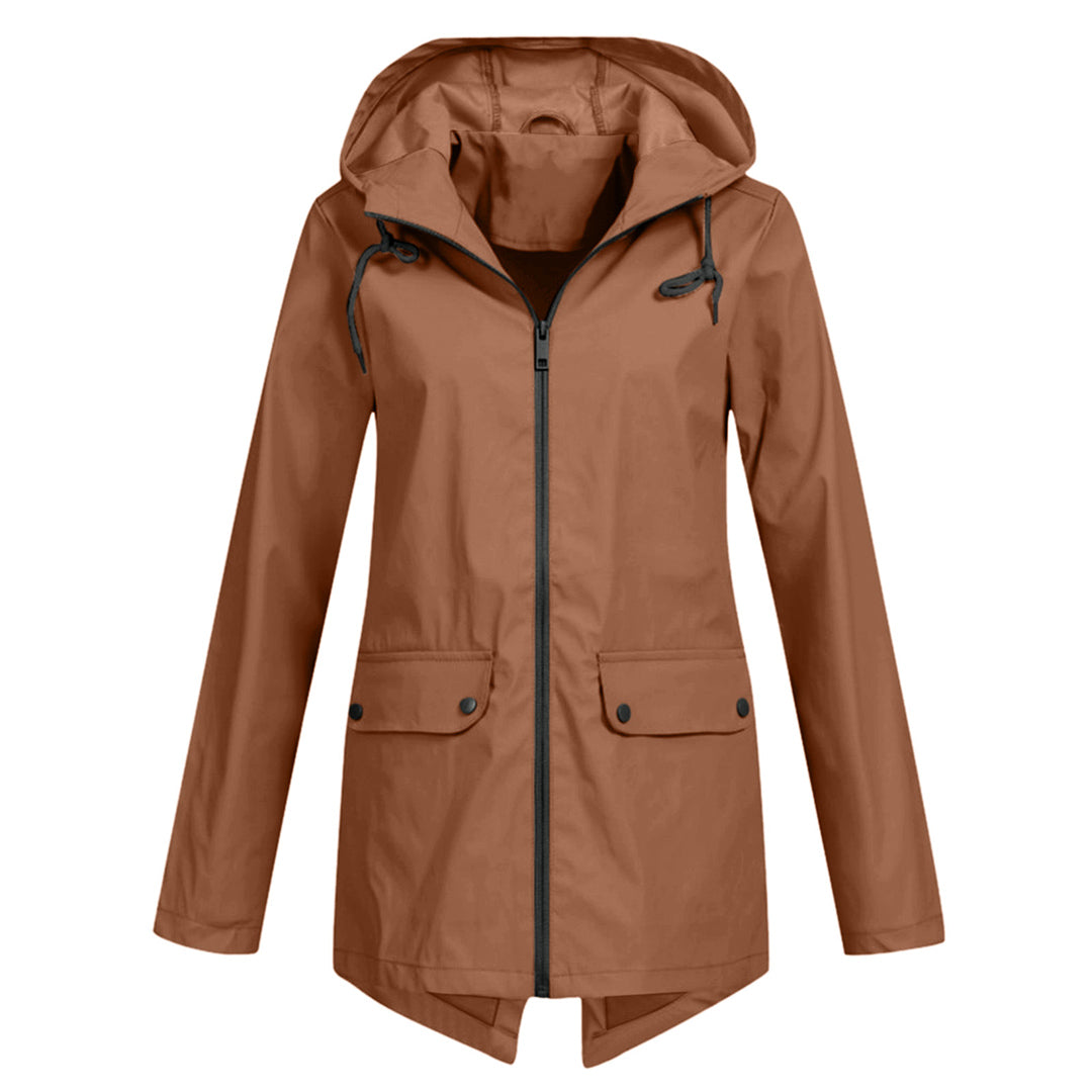 Manteau de pluie long avec capuche pour femme - Romy