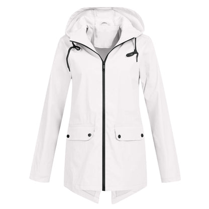 Manteau de pluie long avec capuche pour femme - Romy