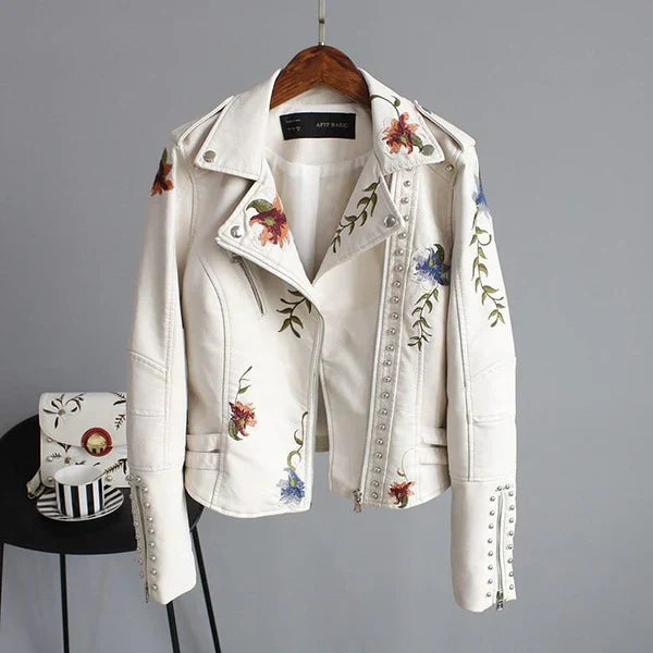 Veste en cuir Floralyn