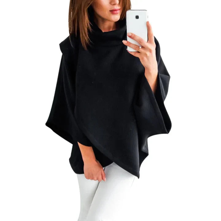 Xenia - pull poncho à col roulé pour femme